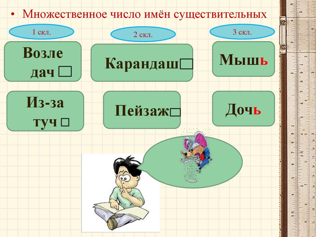 Сущ 3 скл. Имя существительное 5 класс. 3 Скл. 5 Существительных 1 скл. Туча во множественном числе.