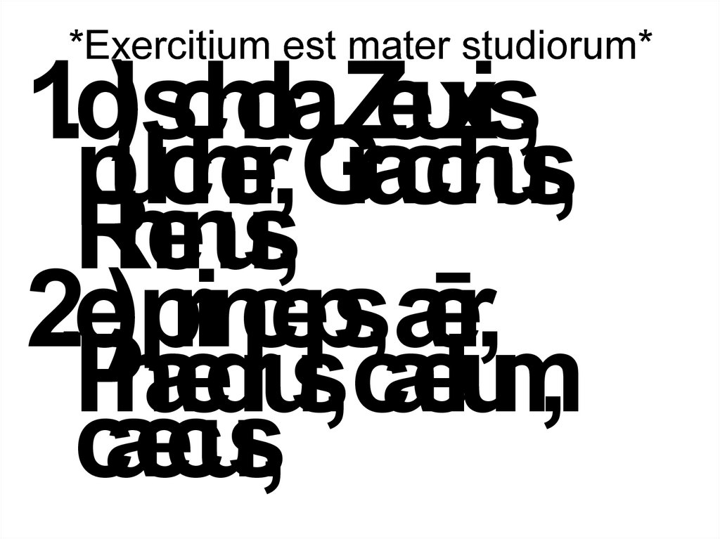*Exercitium est mater studiorum*