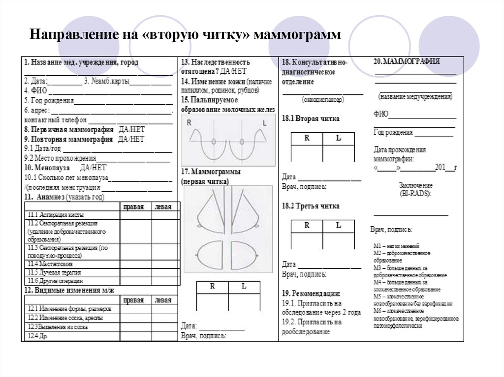 Направление на маммографию