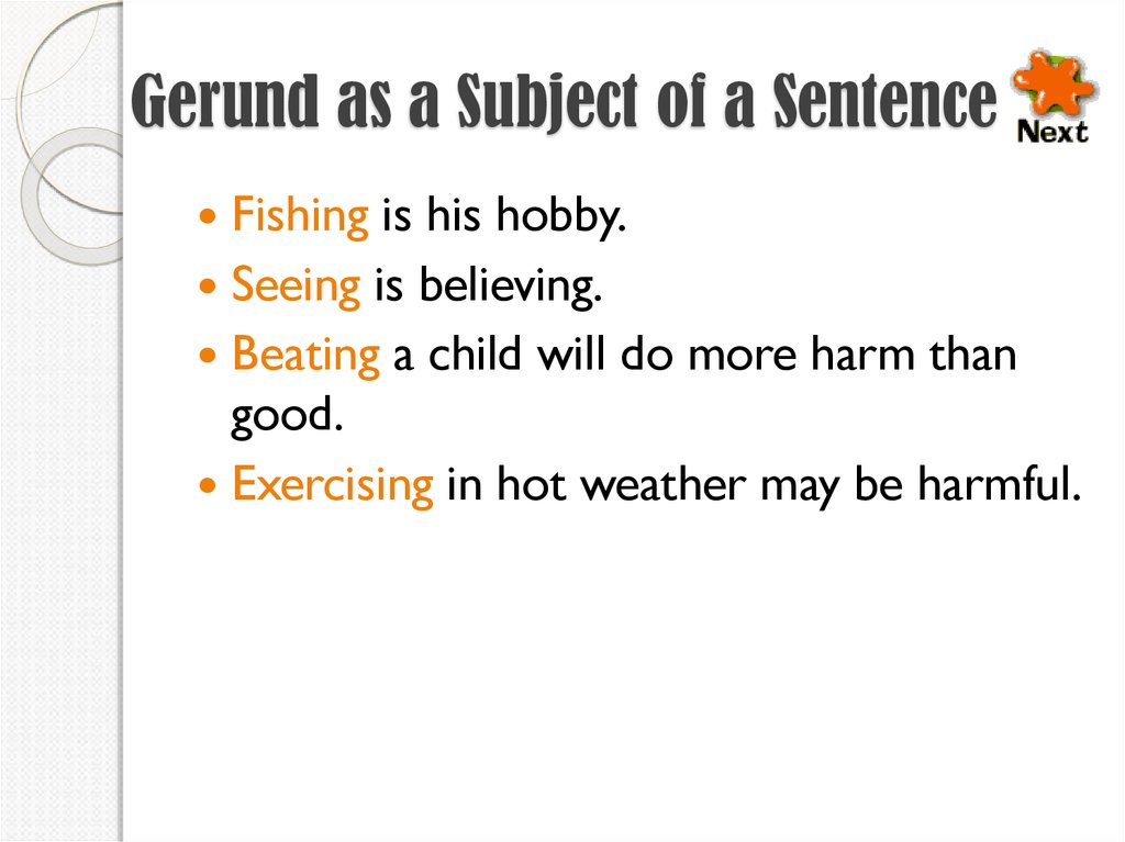 5 Example Of Gerund As A Subject