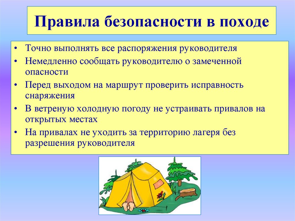 Обеспечение безопасности в туристических походах обж 8 класс презентация