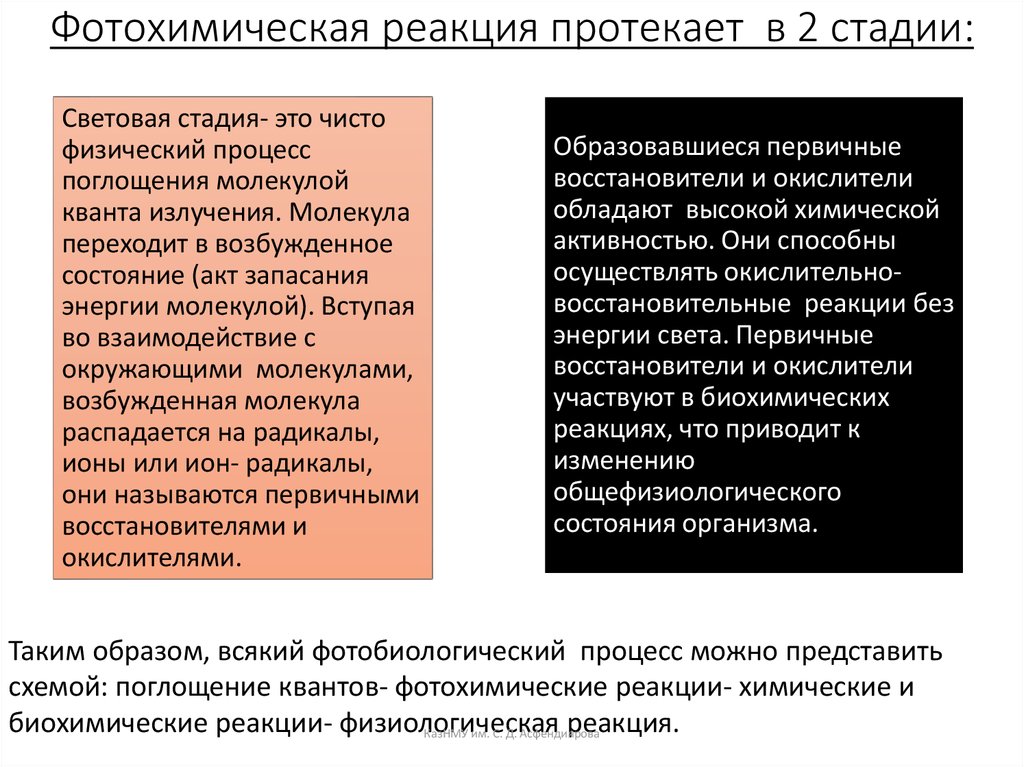 Первичные фотохимические реакции