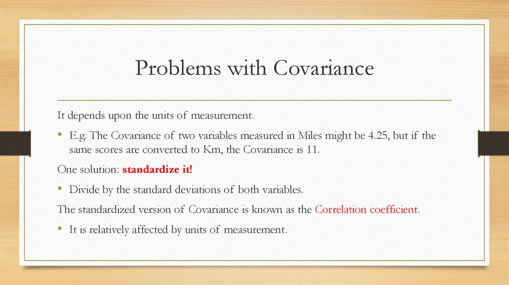 Problems with Covariance