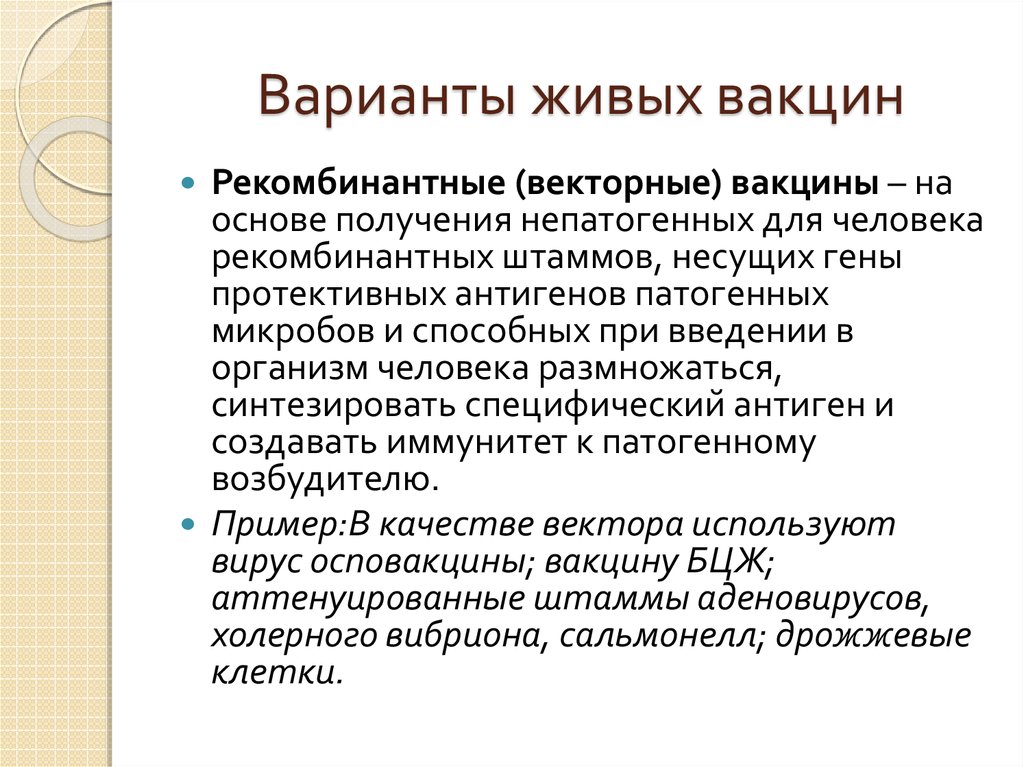 Векторные вакцины презентация