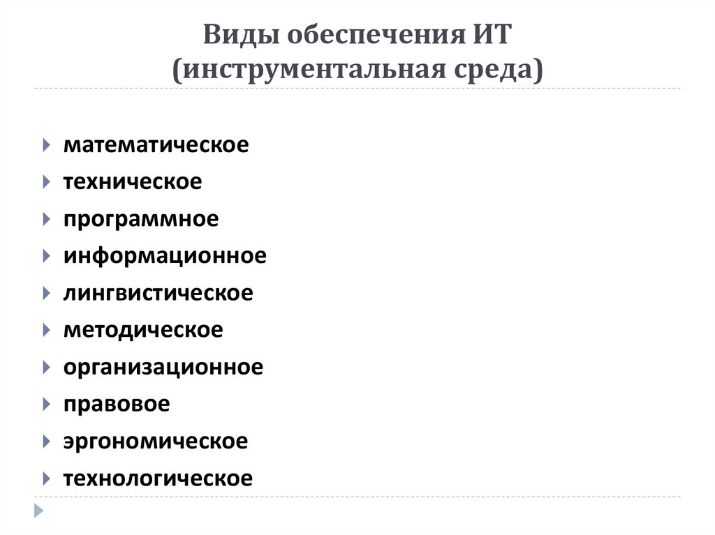 Виды обеспечения. Виды обеспечения информационных технологий. Виды обеспечения предприятия. Виды обеспечения ИТ.