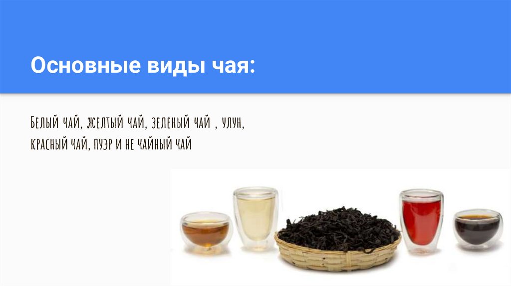 Основные виды чая: