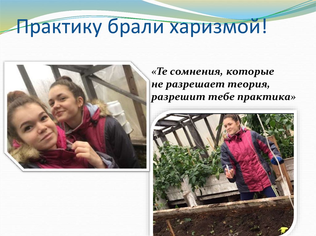 Практику брали харизмой!