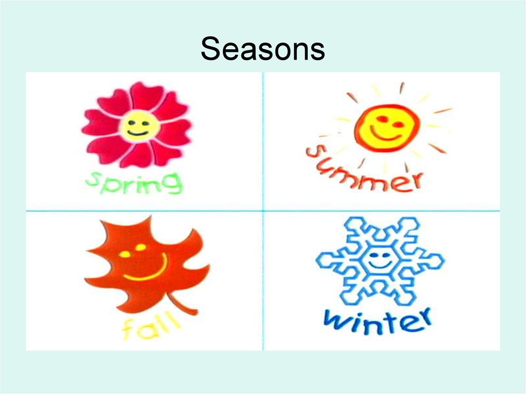 Seasons. Month names - online presentation