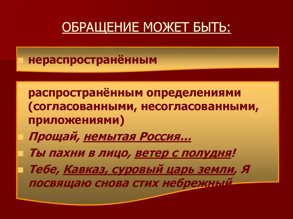 Употребление обращений в художественных текстах проект