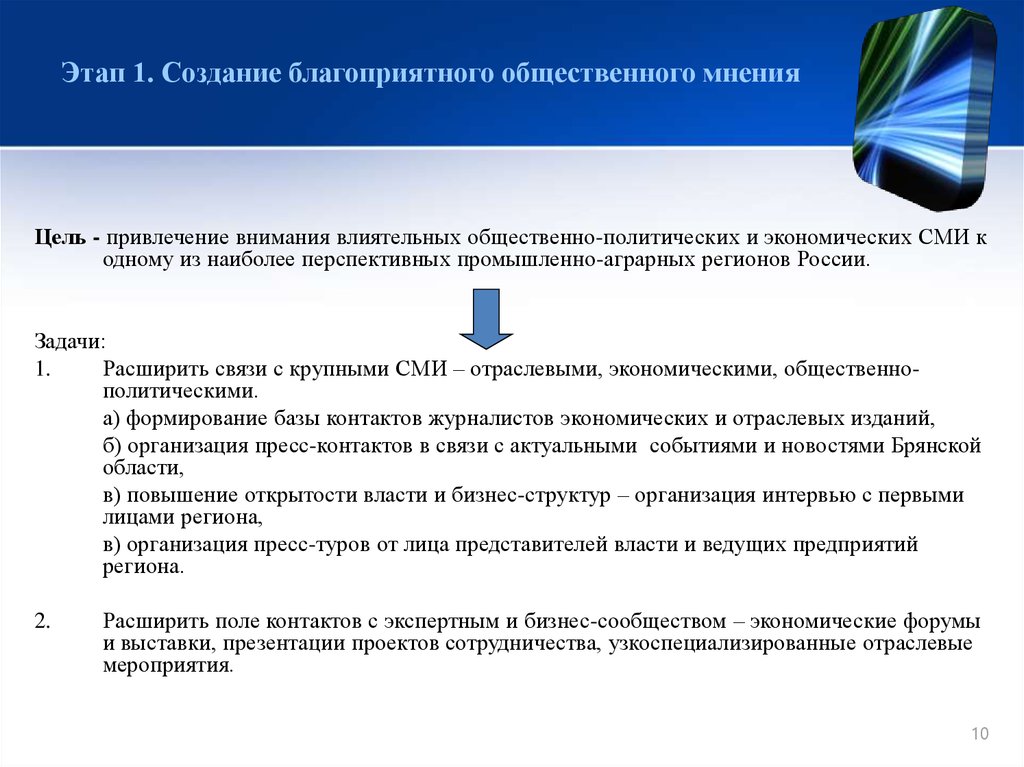 Цель мнения. Цель и задачи имидж и СМИ. Задачи по расширению базы партнеров.