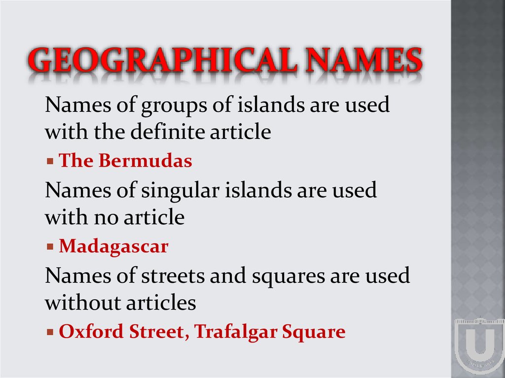 Geographical names