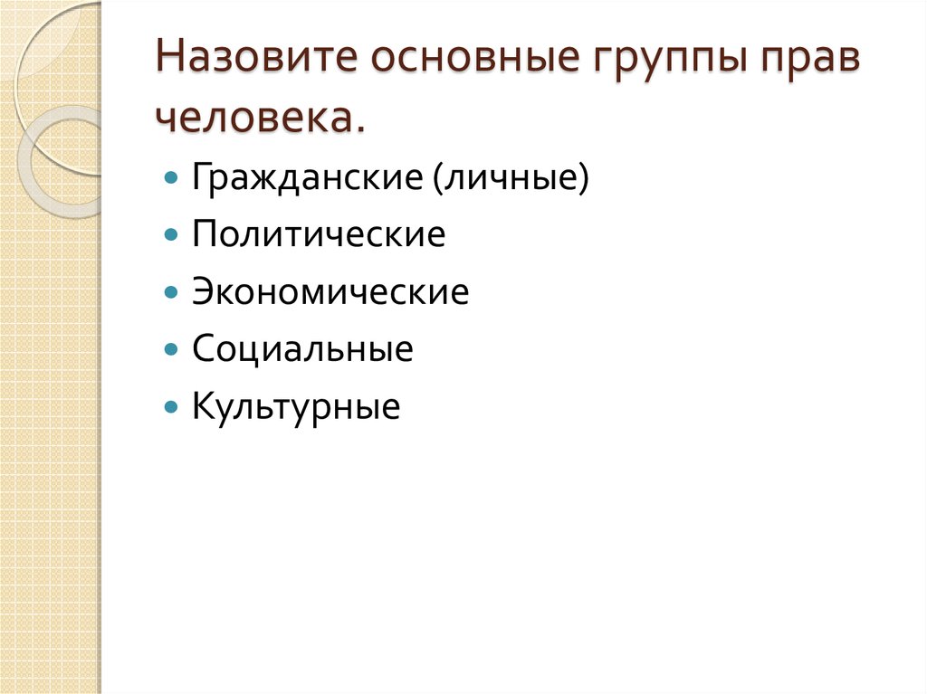 Группа полномочий. Назовите основные группы прав человека. Перечислите основные группы прав человека. Назвать основные группы прав человека. Основная группа прав.