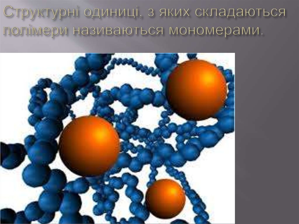 Структурні одиниці, з яких складаються полімери називаються мономерами.