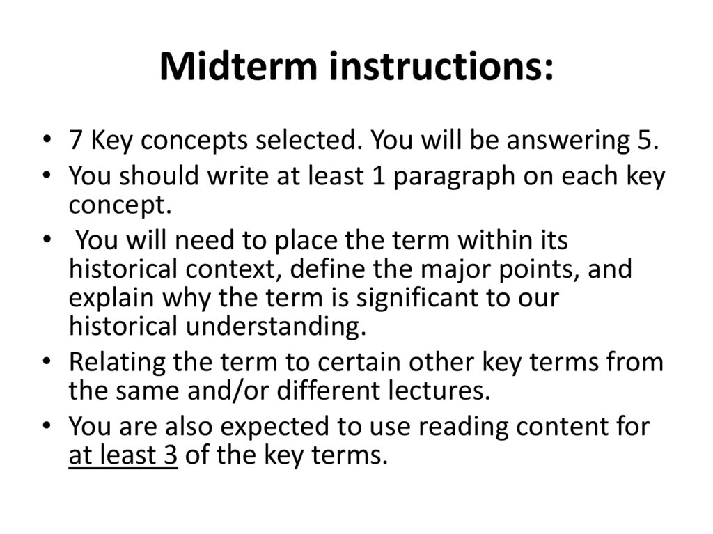 Midterm instructions: