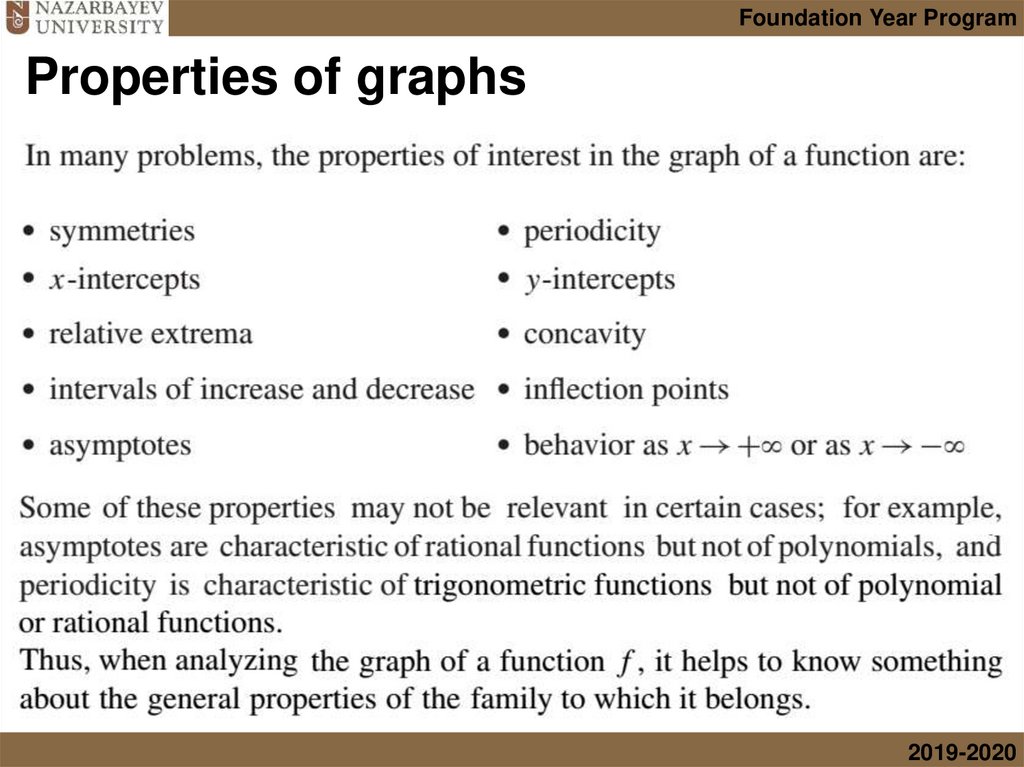 Properties of graphs