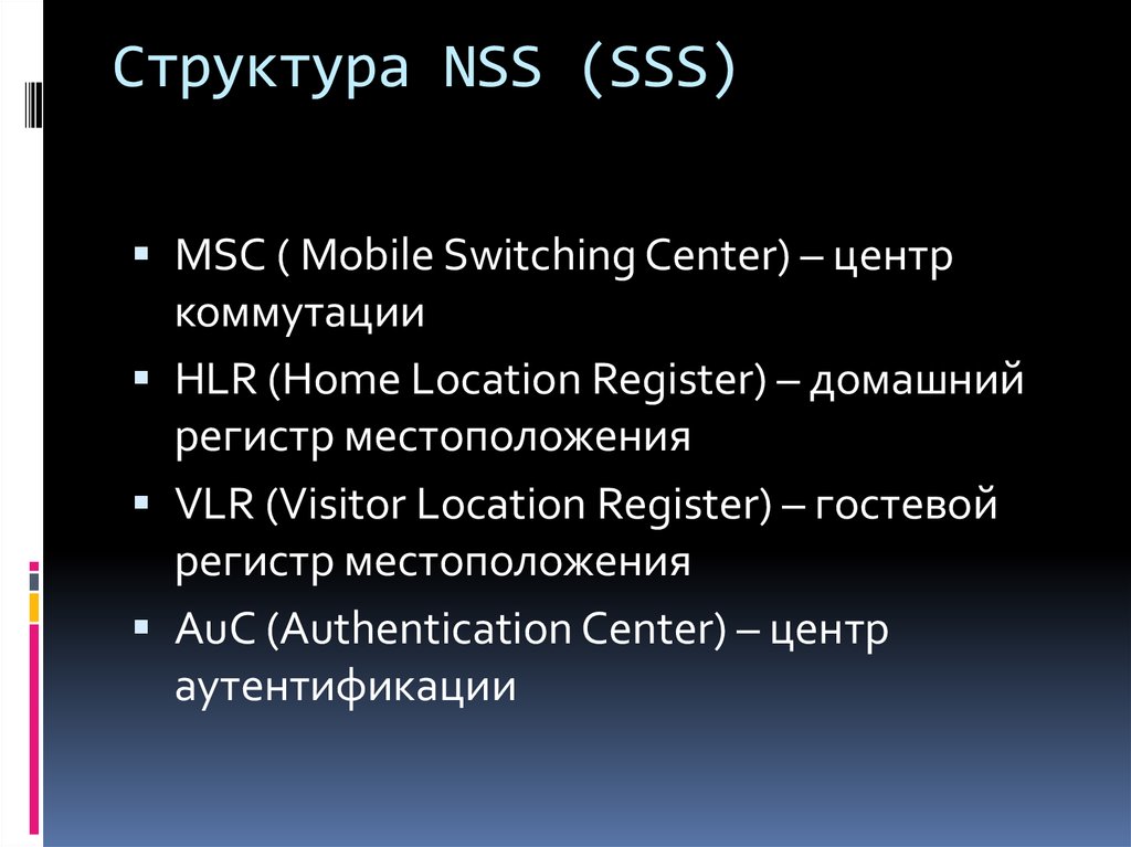 Структура NSS (SSS)