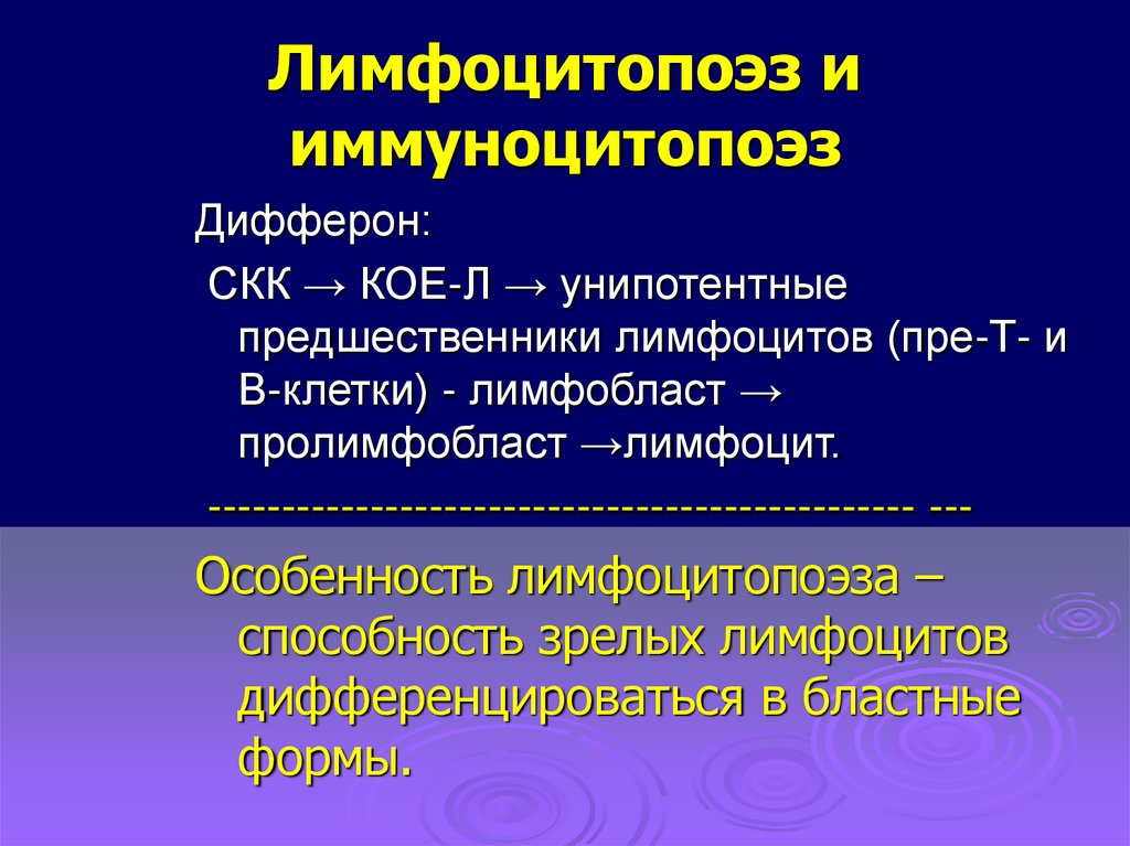 Постэмбриональный иммуноцитопоэз презентация