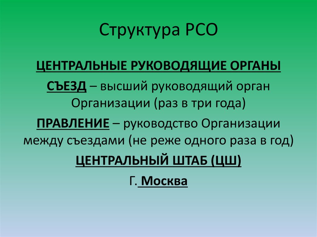 Структура мооо рсо схема