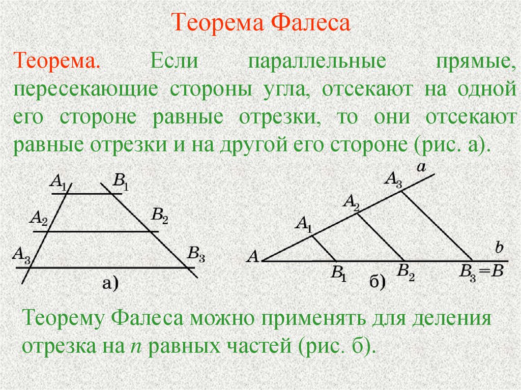 Теорема фалеса рисунок