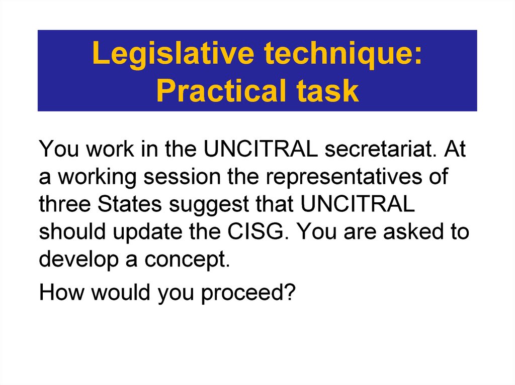 Legislative technique: Practical task