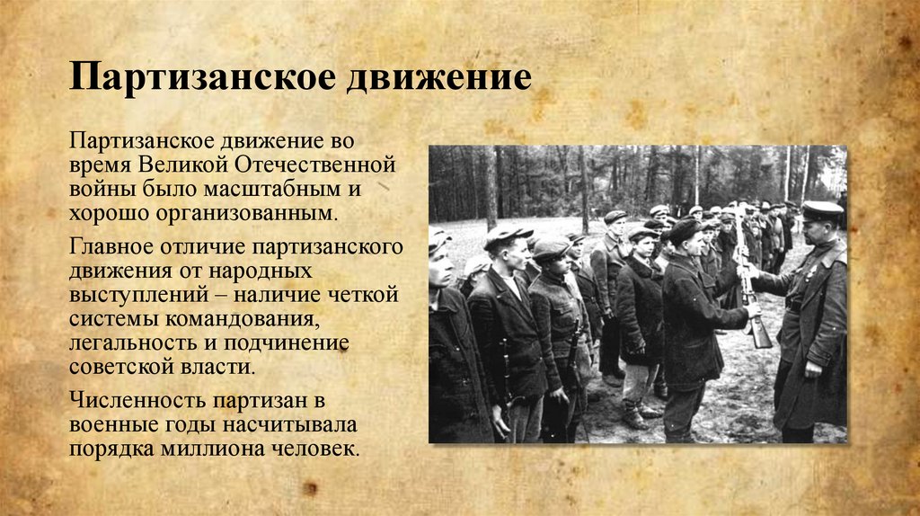 Реферат: Партизанское движение в СССР в годы ВОВ
