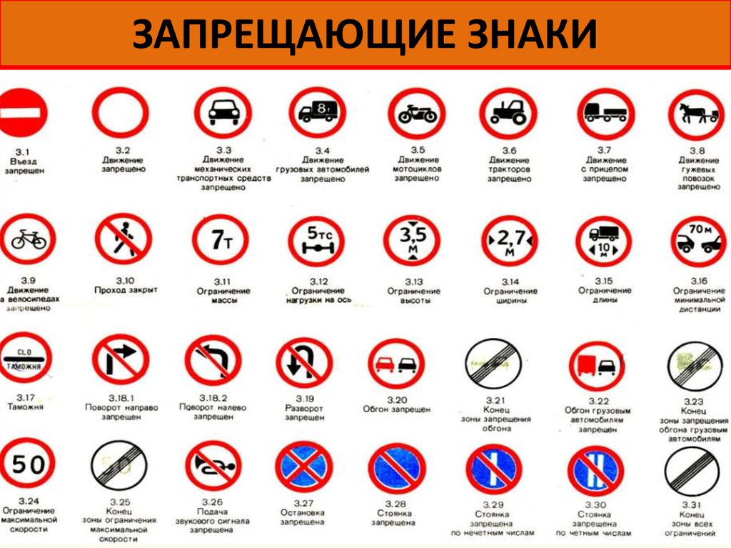 Запрещающие дорожные знаки с пояснениями в картинках 2022