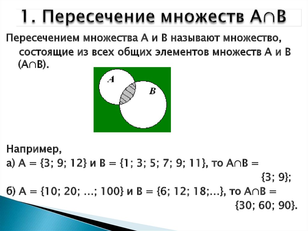 Какова мощность пересечения множеств