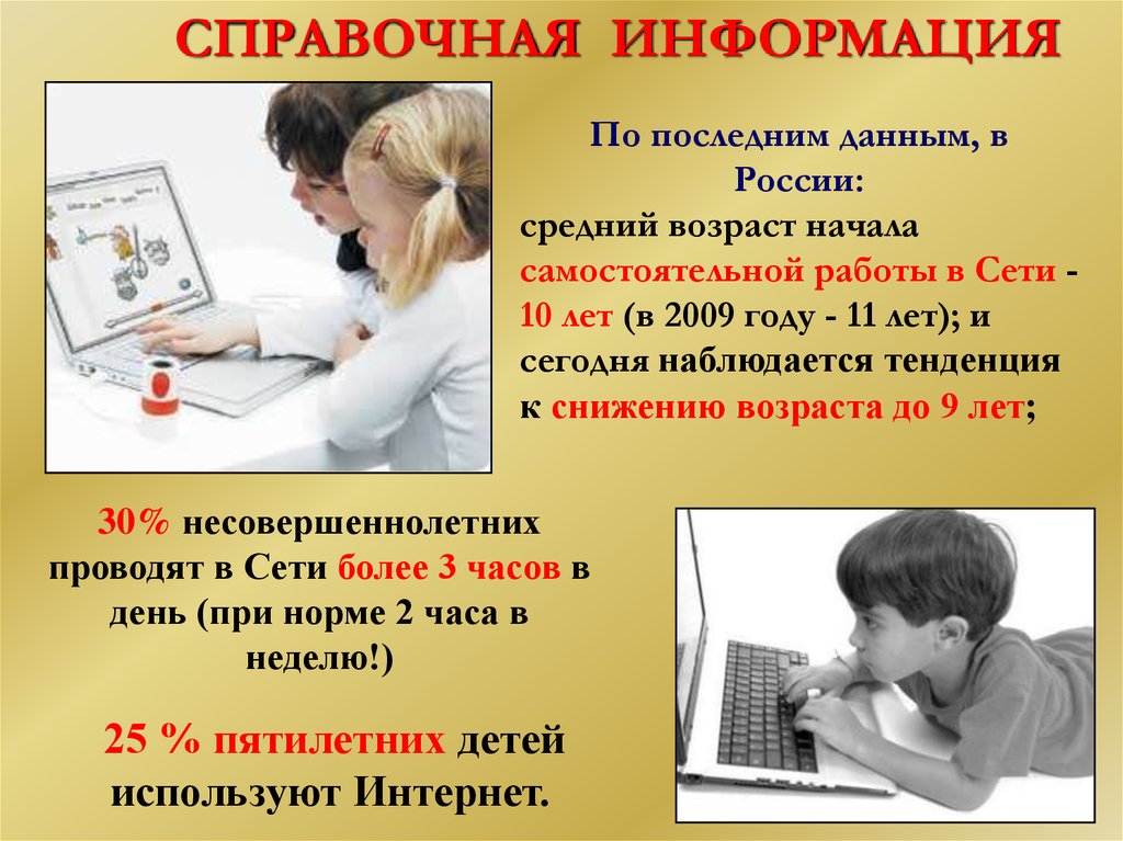 Последний данный. Средний Возраст начала самостоятельной работы в сети - 10 лет картинки. По последней информации.