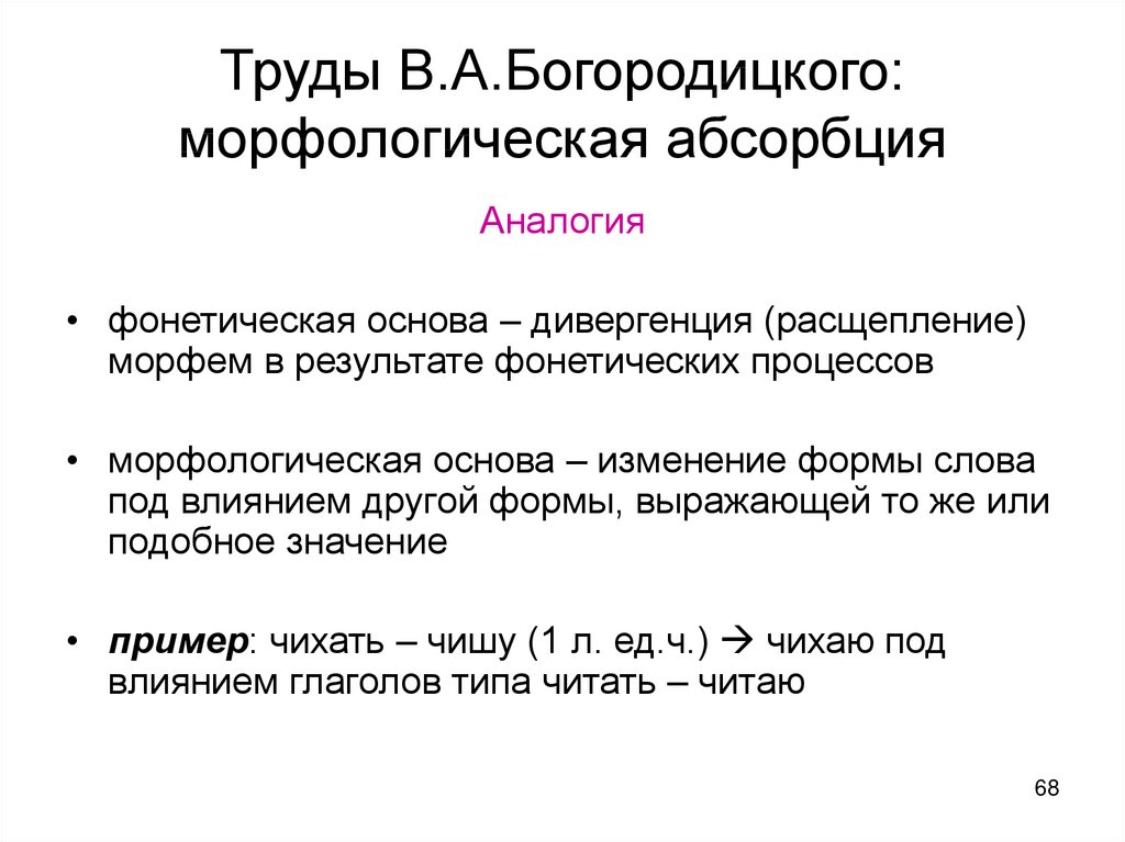 Труды В.А.Богородицкого: морфологическая абсорбция