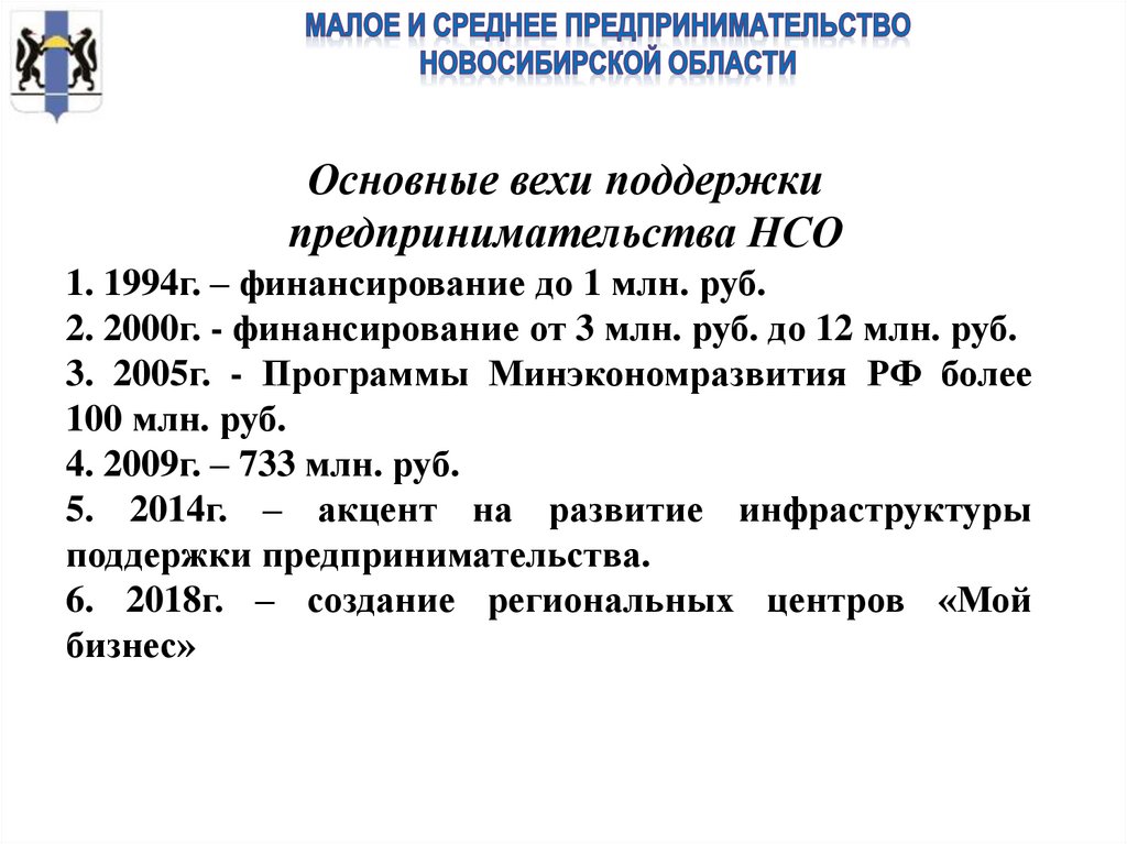 Малое и среднее предпринимательство Новосибирской области
