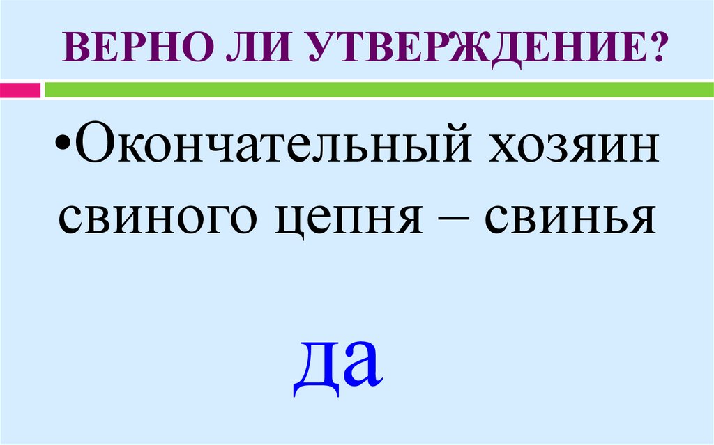 Окончательный хозяин. Верно ли утверждение анализатора.