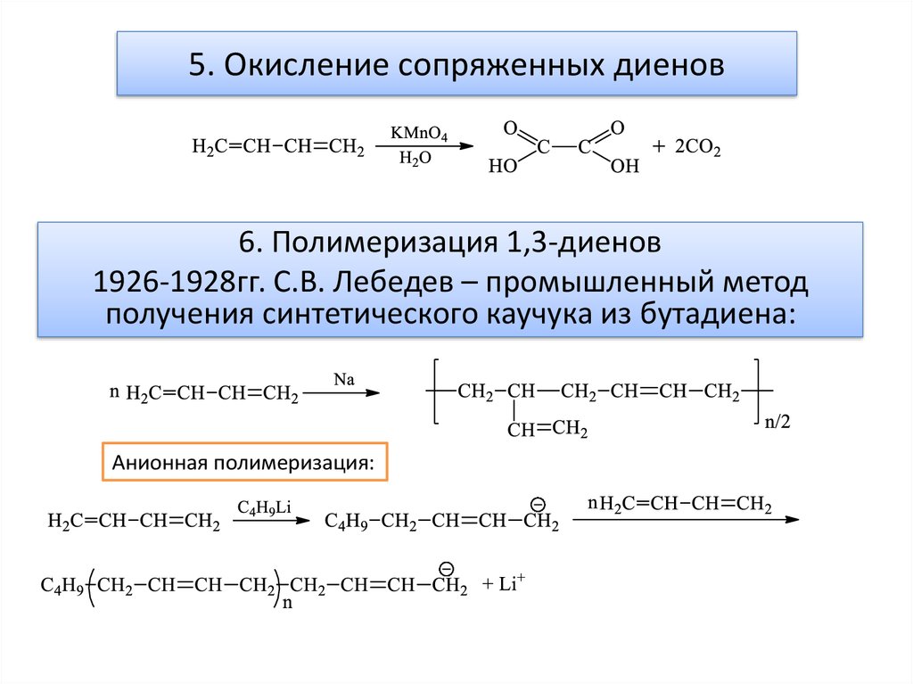 Химические свойства диенов