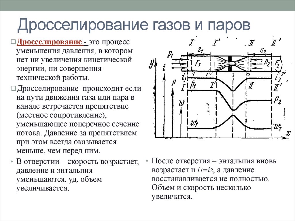 Дросселирование. Процесс дросселирования водяного пара. Схема процесса дросселирования. Дросселирование бурового раствора. Термодинамический процесс при дросселировании.