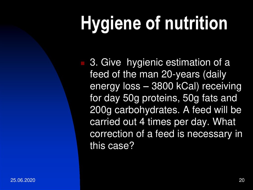 Hygiene of nutrition