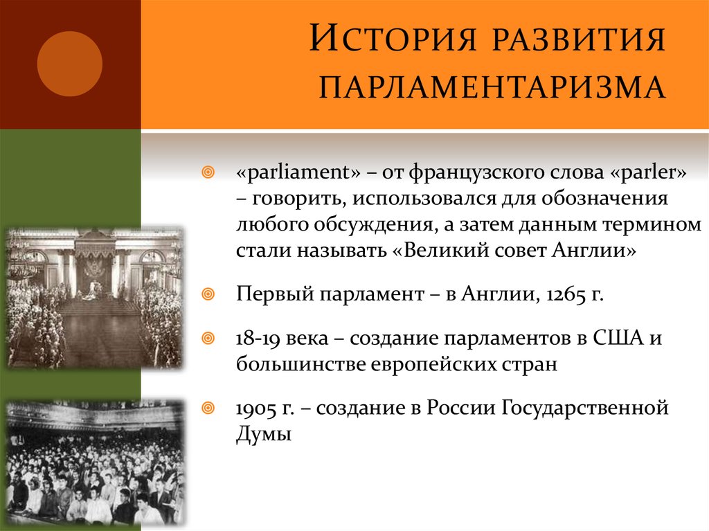 История парламентаризма презентация