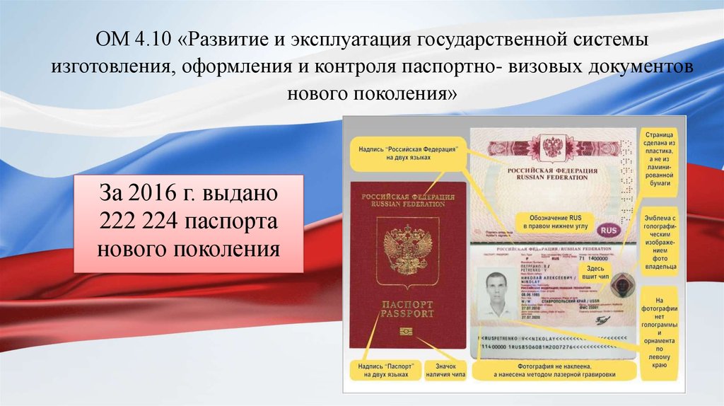 ОМ 4.10 «Развитие и эксплуатация государственной системы изготовления, оформления и контроля паспортно- визовых документов