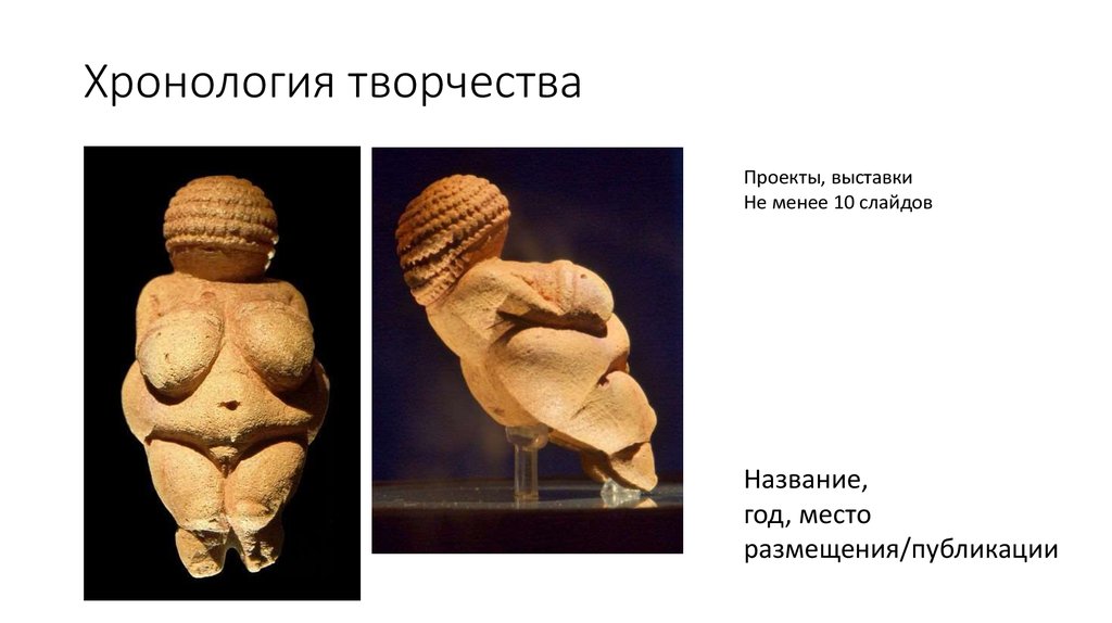 Хронология творчества