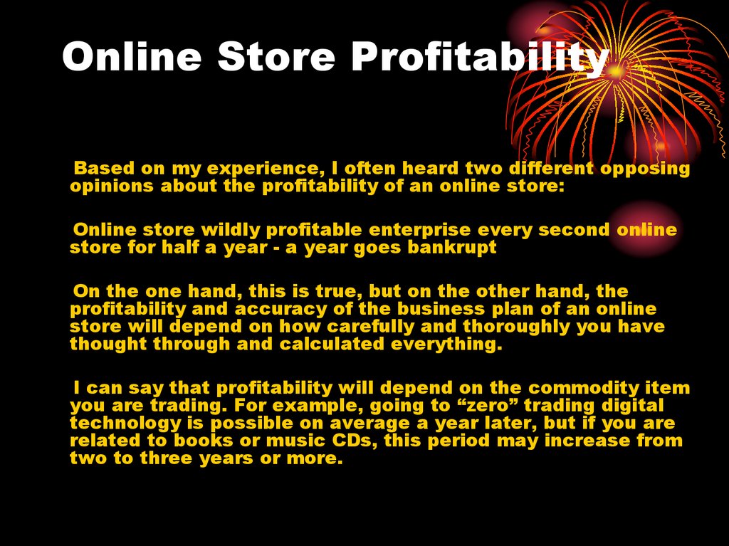 Online Store Profitability