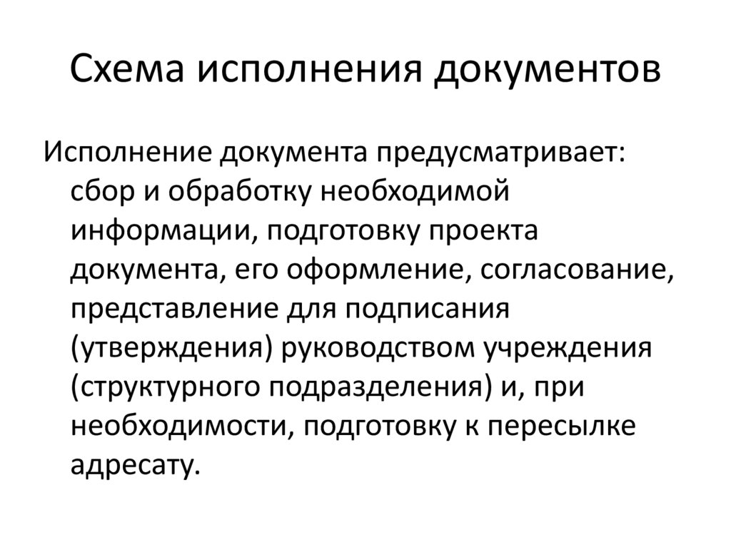 Схема исполнения документов