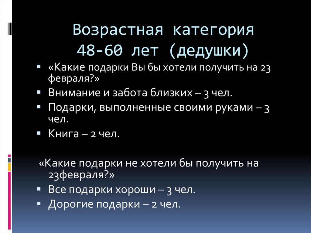 Возрастная категория 48-60 лет (дедушки)