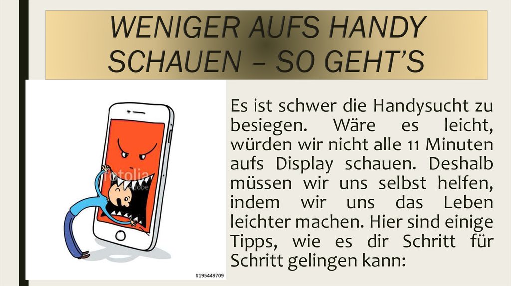 Handysüchtig online presentation