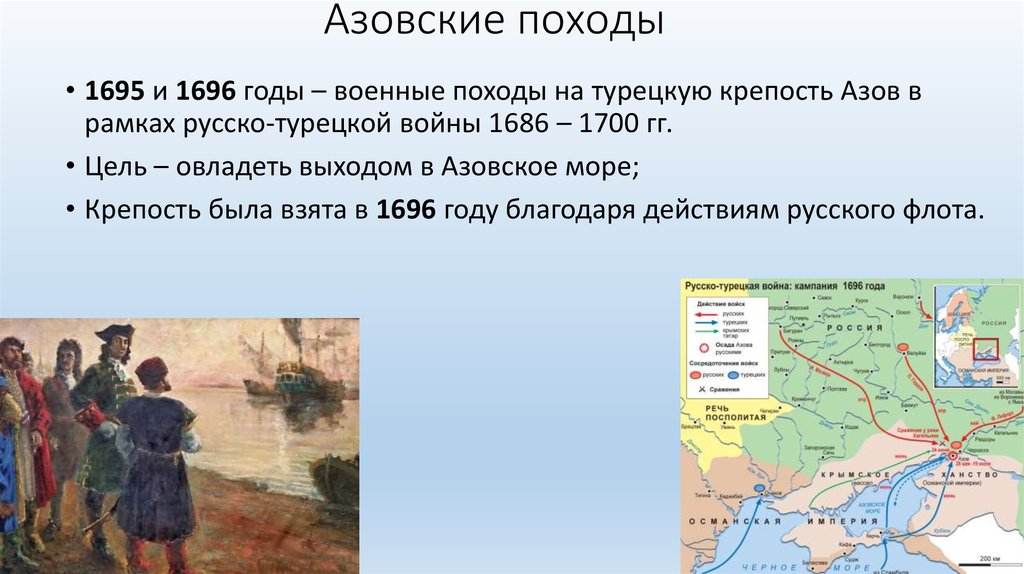 1686 1700. Азовские походы (1695-1696 гг.), Петра первого. Азовские походы 1695 и 1696 гг..