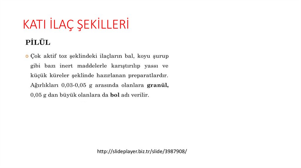 KATI İLAÇ ŞEKİLLERİ