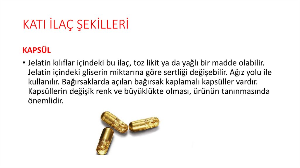 KATI İLAÇ ŞEKİLLERİ