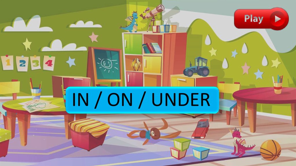 Game on 6 класс. In on under games for Kids. On under in игры для детей. Where is in on under game.