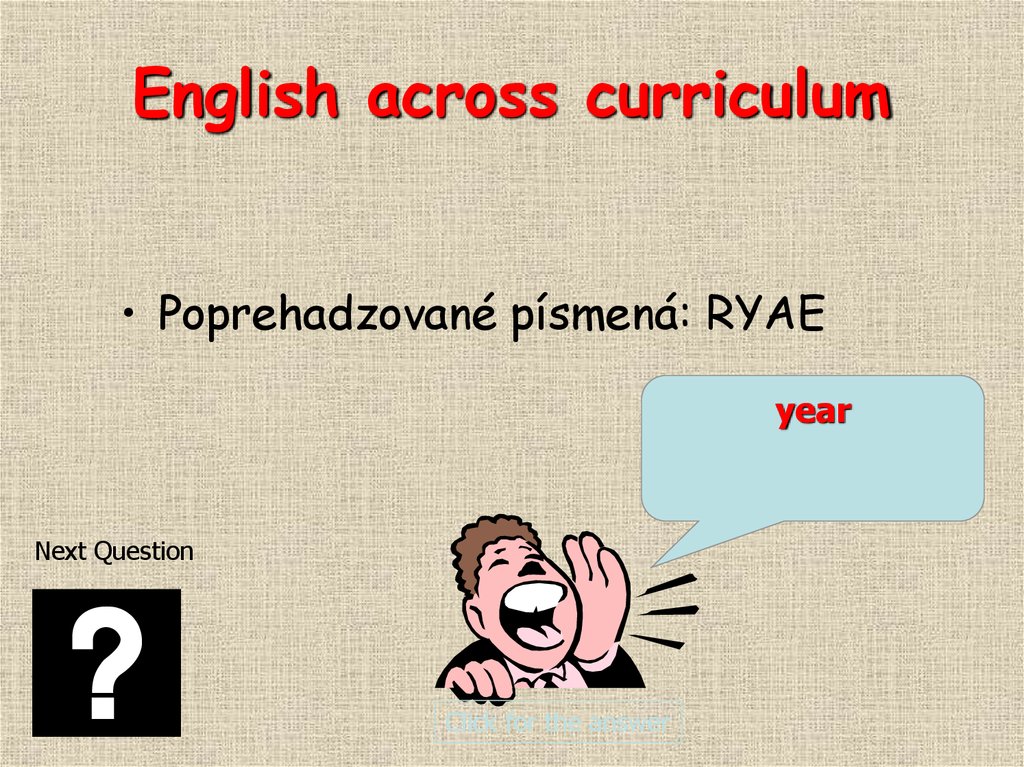 English across curriculum