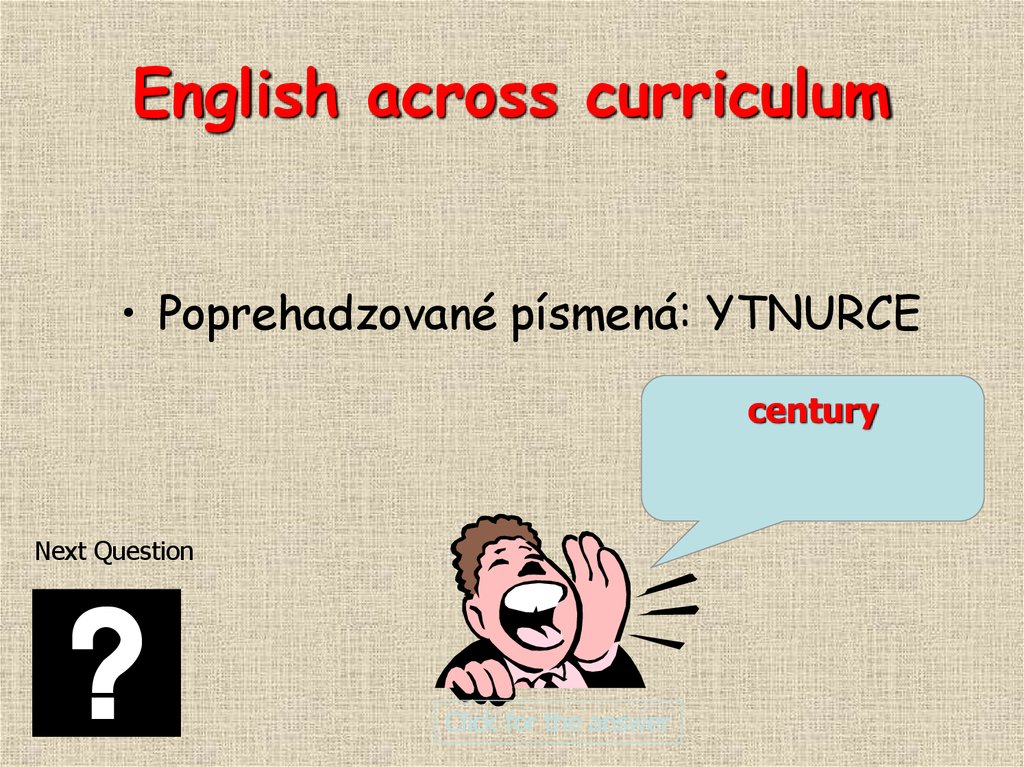 English across curriculum
