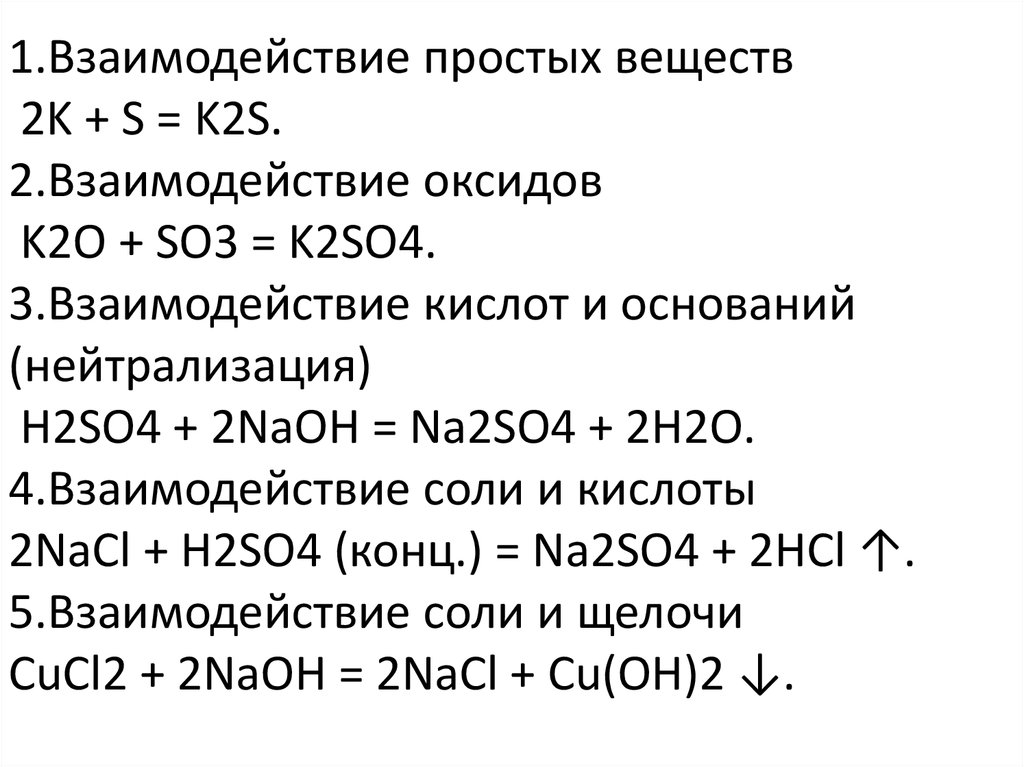 Взаимодействие химия
