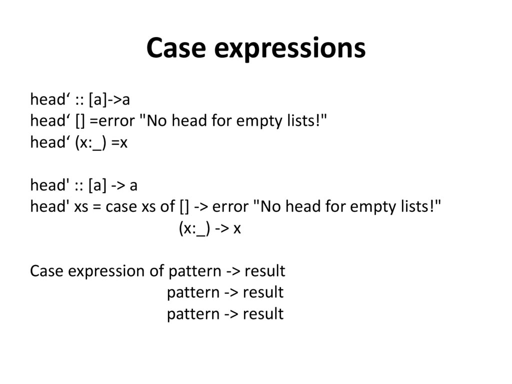Case expressions