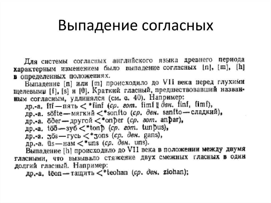 При изменение слово выпадает. Выпадение согласных. Выпадение согласных в английском языке. Выпадение согласных в древнеанглийском. Выпадение согласных в русском языке.